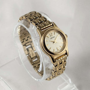 I Like Mikes Mid Century Modern Watches Seiko Petite Watch, Gold Tone, Bracelet Strap