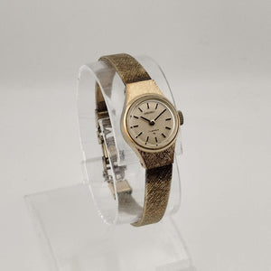 I Like Mikes Mid Century Modern Watches Seiko Petite Women's Gold Tone Watch, Circular Dial, Bracelet Strap