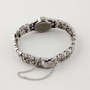 I Like Mikes Mid Century Modern Watches Seiko Quartz Petite Watch, Silver Tone, Unique Bracelet Strap