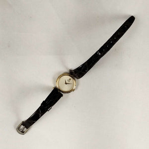 I Like Mikes Mid Century Modern Watches Seiko Quartz Watch, Etched Bezel Details, Brown Leather Strap