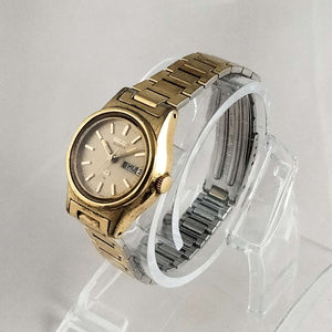 I Like Mikes Mid Century Modern Watches Seiko Quartz Watch, Gold Tone Details, Bracelet Strap