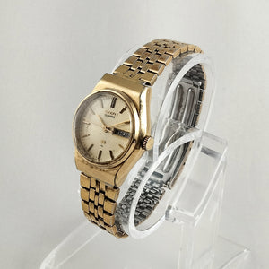 I Like Mikes Mid Century Modern Watches Seiko Quartz Watch, Gold Tone, Raised Crystal, Bracelet Strap