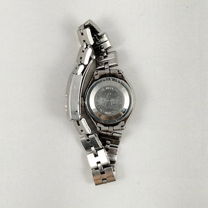 I Like Mikes Mid Century Modern Watches Seiko Salvia Men's Watch, Navy Dial with Red and Silver Tone Details, Bracelet Strap