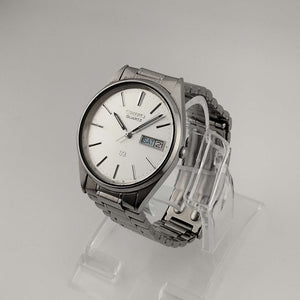 I Like Mikes Mid Century Modern Watches Seiko Unisex Silver Tone Watch, Circular Dial, Date Window, Bracelet Strap