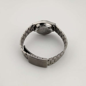 I Like Mikes Mid Century Modern Watches Seiko Unisex Silver Tone Watch, Circular Gold Tone Dial, Date and Day Window, Bracelet Strap