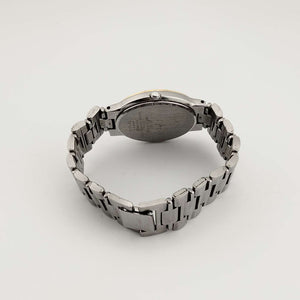 I Like Mikes Mid Century Modern Watches Seiko Unisex Silver Tone Watch, Gold Tone Details, Circular Dial, Date Window, Bracelet Strap