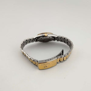 I Like Mikes Mid Century Modern Watches Seiko Unisex Silver Tone Watch, Gold Tone Details, Date and Day Window, Bracelet Strap