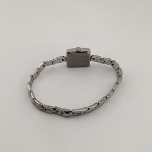 I Like Mikes Mid Century Modern Watches Seiko Unisex Silver Tone Watch, Unique Square Dial, Link Bracelet Strap