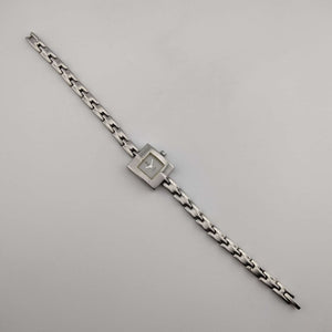 I Like Mikes Mid Century Modern Watches Seiko Unisex Silver Tone Watch, Unique Square Dial, Link Bracelet Strap