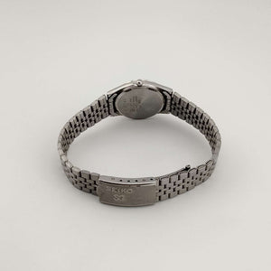 I Like Mikes Mid Century Modern Watches Seiko Unisex Silver Tone Watch, White Circular Dial, Date Window, Bracelet Strap