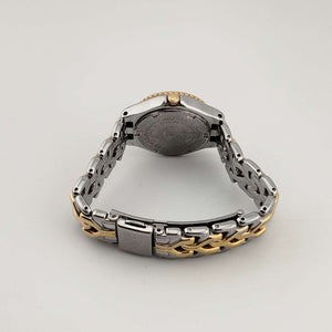 I Like Mikes Mid Century Modern Watches Seiko Unisex SQ100 Silver and Gold Tone Watch, Date Window, Bracelet Strap