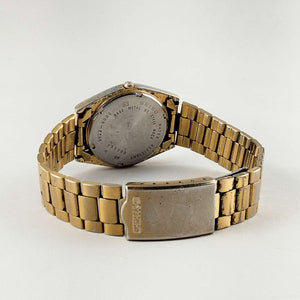 I Like Mikes Mid Century Modern Watches Seiko Unisex Watch, All Gold Tone Details, Bracelet Strap