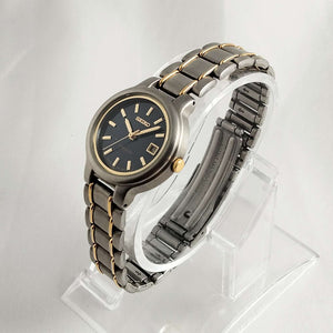 I Like Mikes Mid Century Modern Watches Seiko Unisex Watch, Black Dial, Silver Tone Bracelet Strap