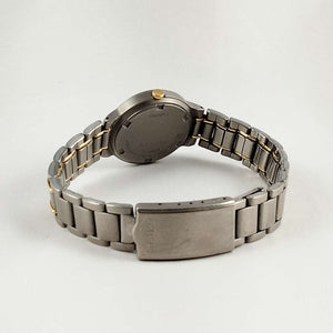 I Like Mikes Mid Century Modern Watches Seiko Unisex Watch, Black Dial, Silver Tone Bracelet Strap
