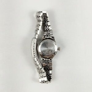 I Like Mikes Mid Century Modern Watches Seiko Unisex Watch, Black Dial with Faceted Hour Markers, Automatic, Bracelet Strap