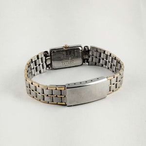 I Like Mikes Mid Century Modern Watches Seiko Unisex Watch, Navy Rectangular Dial, Beveled Crystal, Bracelet Strap