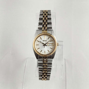I Like Mikes Mid Century Modern Watches Seiko Unisex Watch, White Dial, Bracelet Strap
