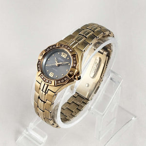 I Like Mikes Mid Century Modern Watches Seiko Watch, Dark Gray Dial, Jewel Details, Bracelet Strap