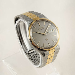 I Like Mikes Mid Century Modern Watches Seiko Watch, Gray Dial, Gold Tone Details, Bracelet Strap