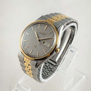 I Like Mikes Mid Century Modern Watches Seiko Watch, Gray Dial, Gold Tone Details, Bracelet Strap