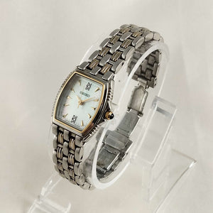 I Like Mikes Mid Century Modern Watches Seiko Watch, Mother of Pearl Dial, Bracelet Strap
