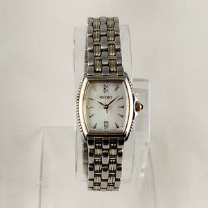 I Like Mikes Mid Century Modern Watches Seiko Watch, Mother of Pearl Dial, Bracelet Strap