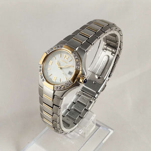 I Like Mikes Mid Century Modern Watches Seiko Watch, Mother of Pearl Dial, Jewel Details, Bracelet Strap