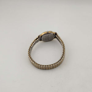 I Like Mikes Mid Century Modern Watches Seiko Women's All Gold Tone Quartz Watch, Rounded Square Dial, Stretch Strap