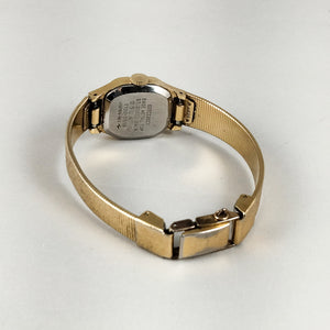 I Like Mikes Mid Century Modern Watches Seiko Women's All Gold Tone Watch, Bezel Details, Raised Hour Markers