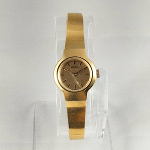 I Like Mikes Mid Century Modern Watches Seiko Women's All Gold Tone Watch, Mesh Link Strap