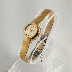 I Like Mikes Mid Century Modern Watches Seiko Women's All Gold Tone Watch, Mesh Link Strap
