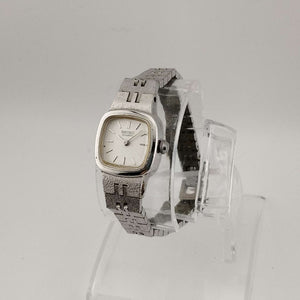 I Like Mikes Mid Century Modern Watches Seiko Women's All Silver Tone Quartz Watch, Rounded Square Dial, Bracelet Strap