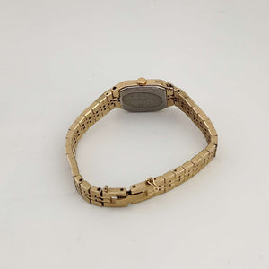 I Like Mikes Mid Century Modern Watches Seiko Women's Gold Tone Quartz Watch, Rectangular Dial, Bracelet Strap