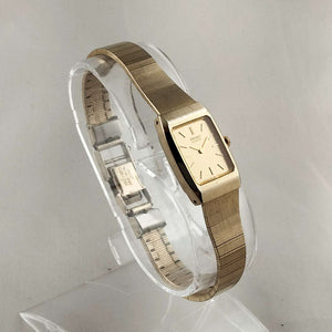 I Like Mikes Mid Century Modern Watches Seiko Women's Gold Tone Watch, Bracelet Strap