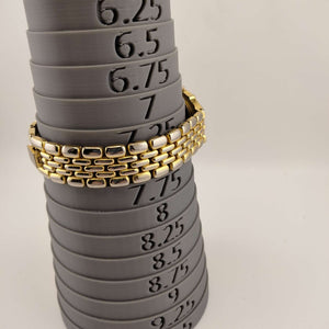 I Like Mikes Mid Century Modern Watches Seiko Women's Gold Tone Watch, Round Dial, Crystal Dot Hour Markers, Gold Dial, Bracelet Strap