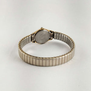 I Like Mikes Mid Century Modern Watches Seiko Women's Gold Tone Watch, Round Dial, Gold Dial, Stretch Strap