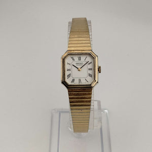 I Like Mikes Mid Century Modern Watches Seiko Women's Gold Tone Watch, White Octagonal Dial, Bracelet Strap 1