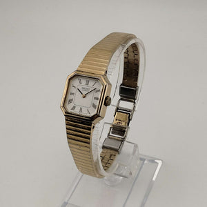 I Like Mikes Mid Century Modern Watches Seiko Women's Gold Tone Watch, White Octagonal Dial, Bracelet Strap 1