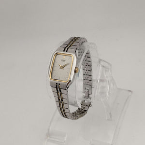 I Like Mikes Mid Century Modern Watches Seiko Women's Mixed Metal Tone Quartz Watch, Rectangular Dial, Bracelet Strap 1