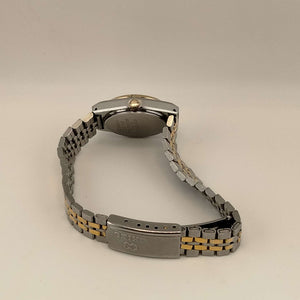 I Like Mikes Mid Century Modern Watches Seiko Women's Mixed Metal Watch, Round Dial, Date and Day Window, Bracelet Strap