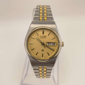I Like Mikes Mid Century Modern Watches Seiko Women's Mixed Metal Watch, Round Dial, Date and Day Window, Bracelet Strap