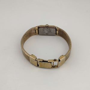 I Like Mikes Mid Century Modern Watches Seiko Women's Petite All Gold Tone Quartz Watch, Rectangular Dial, Bracelet Strap