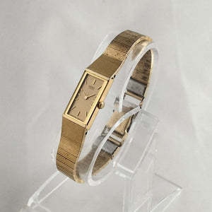 I Like Mikes Mid Century Modern Watches Seiko Women's Petite All Gold Tone Watch, Octagon, Smooth Bracelet Strap