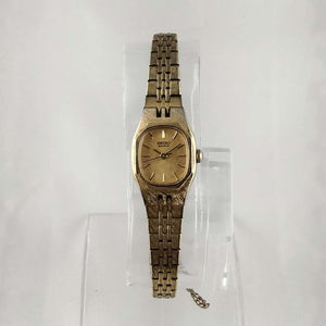I Like Mikes Mid Century Modern Watches Seiko Women's Petite Gold Tone Watch, Bracelet Link Strap
