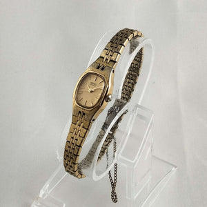 I Like Mikes Mid Century Modern Watches Seiko Women's Petite Gold Tone Watch, Bracelet Link Strap