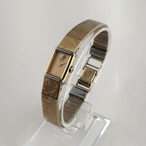 I Like Mikes Mid Century Modern Watches Seiko Women's Petite Gold Tone Watch, Jewel Detail