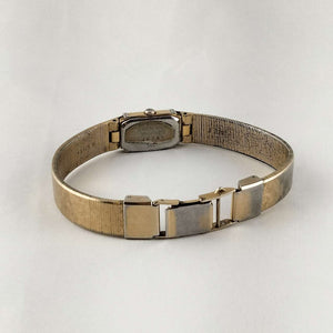 I Like Mikes Mid Century Modern Watches Seiko Women's Petite Gold Tone Watch, Jewel Detail
