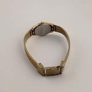 I Like Mikes Mid Century Modern Watches Seiko Women's Petite Oval All Gold Tone Watch, Smooth Bracelet Strap