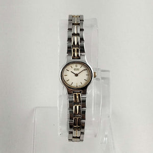 I Like Mikes Mid Century Modern Watches Seiko Women's Petite Watch, Silver and Gold Tone, Bracelet Strap