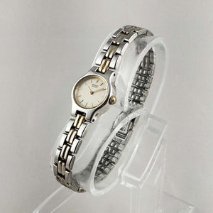 I Like Mikes Mid Century Modern Watches Seiko Women's Petite Watch, Silver and Gold Tone, Bracelet Strap